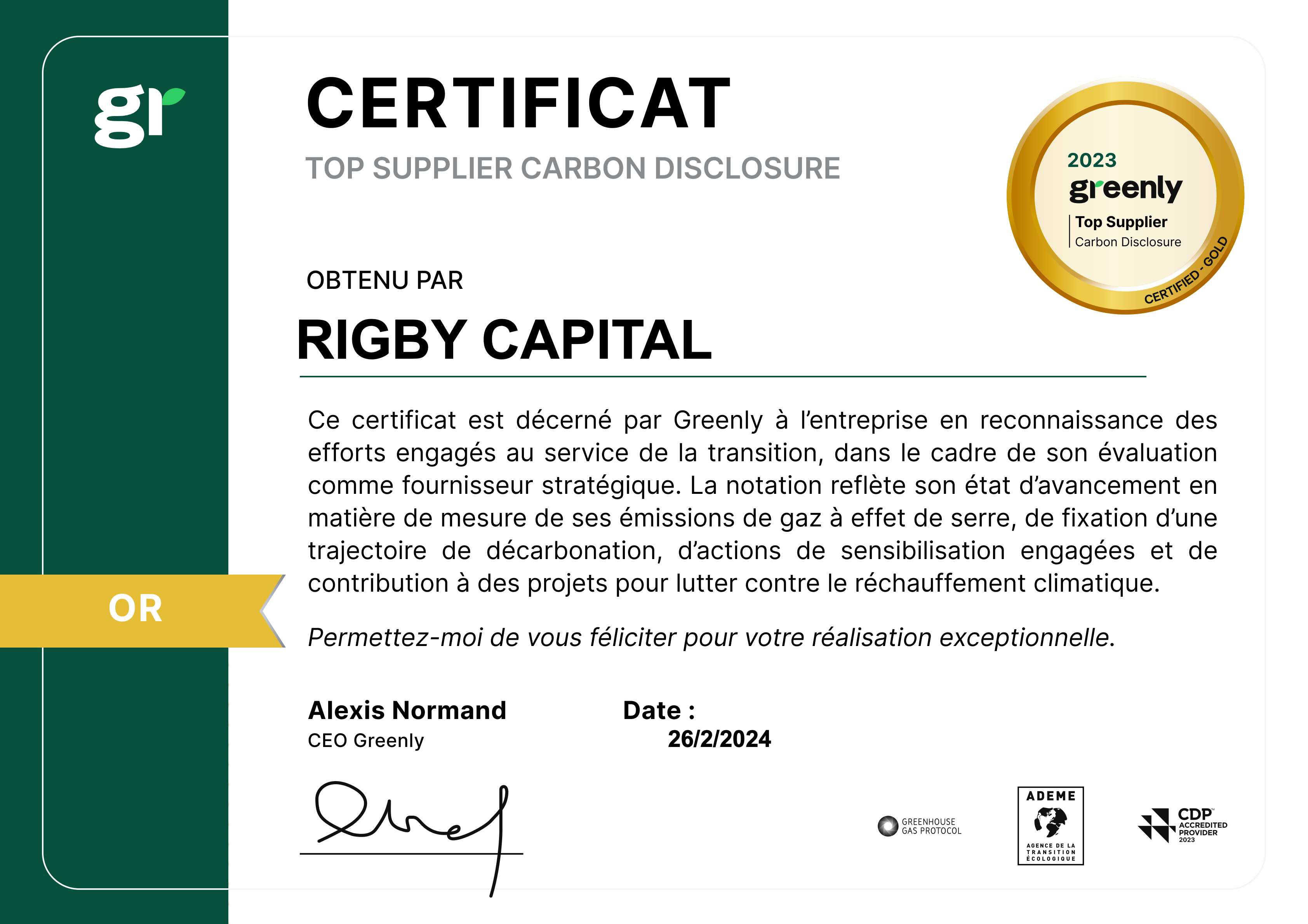 Mon Certificat Fournisseur